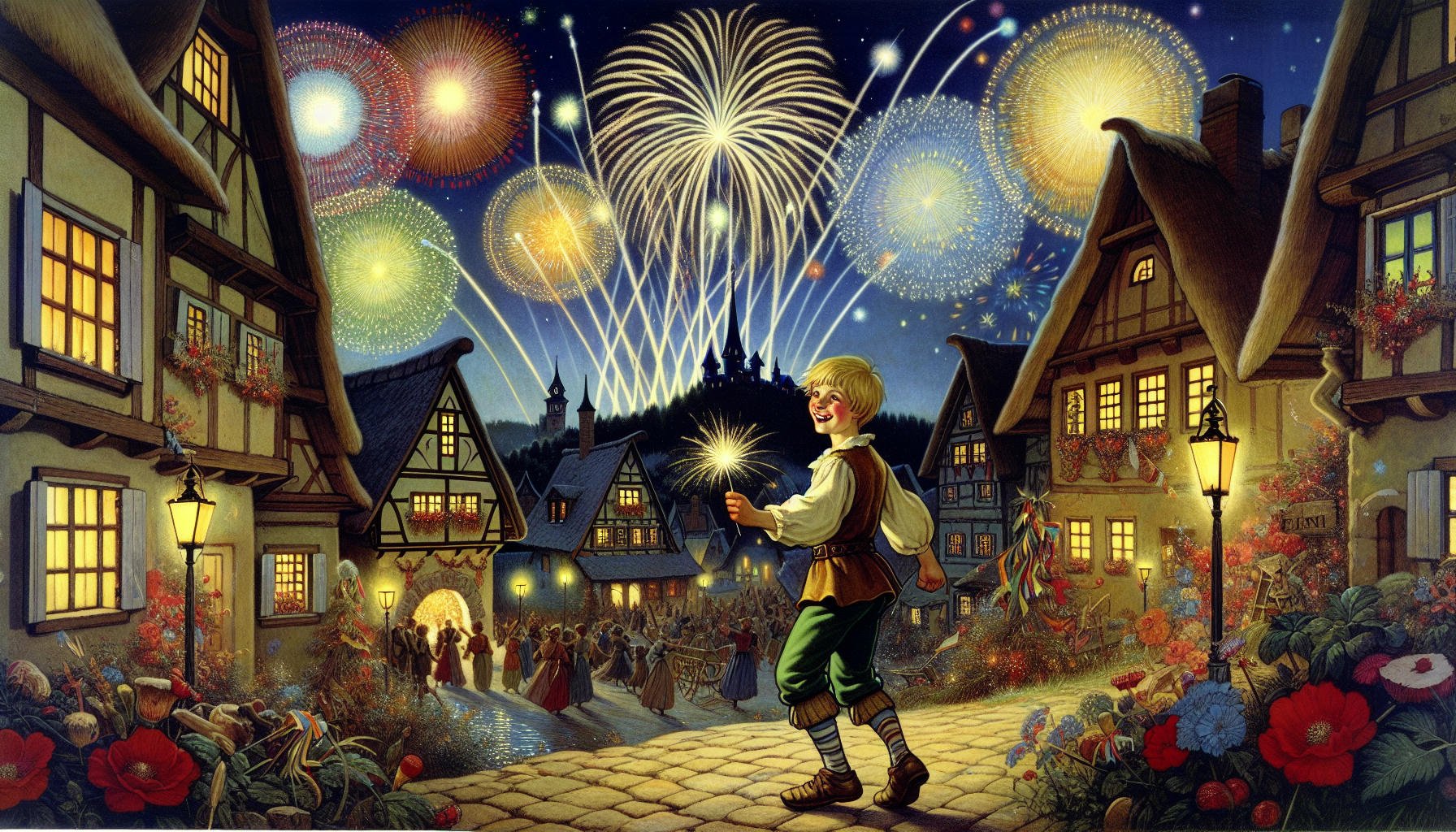 Finns fröhliches Feuerwerksfest