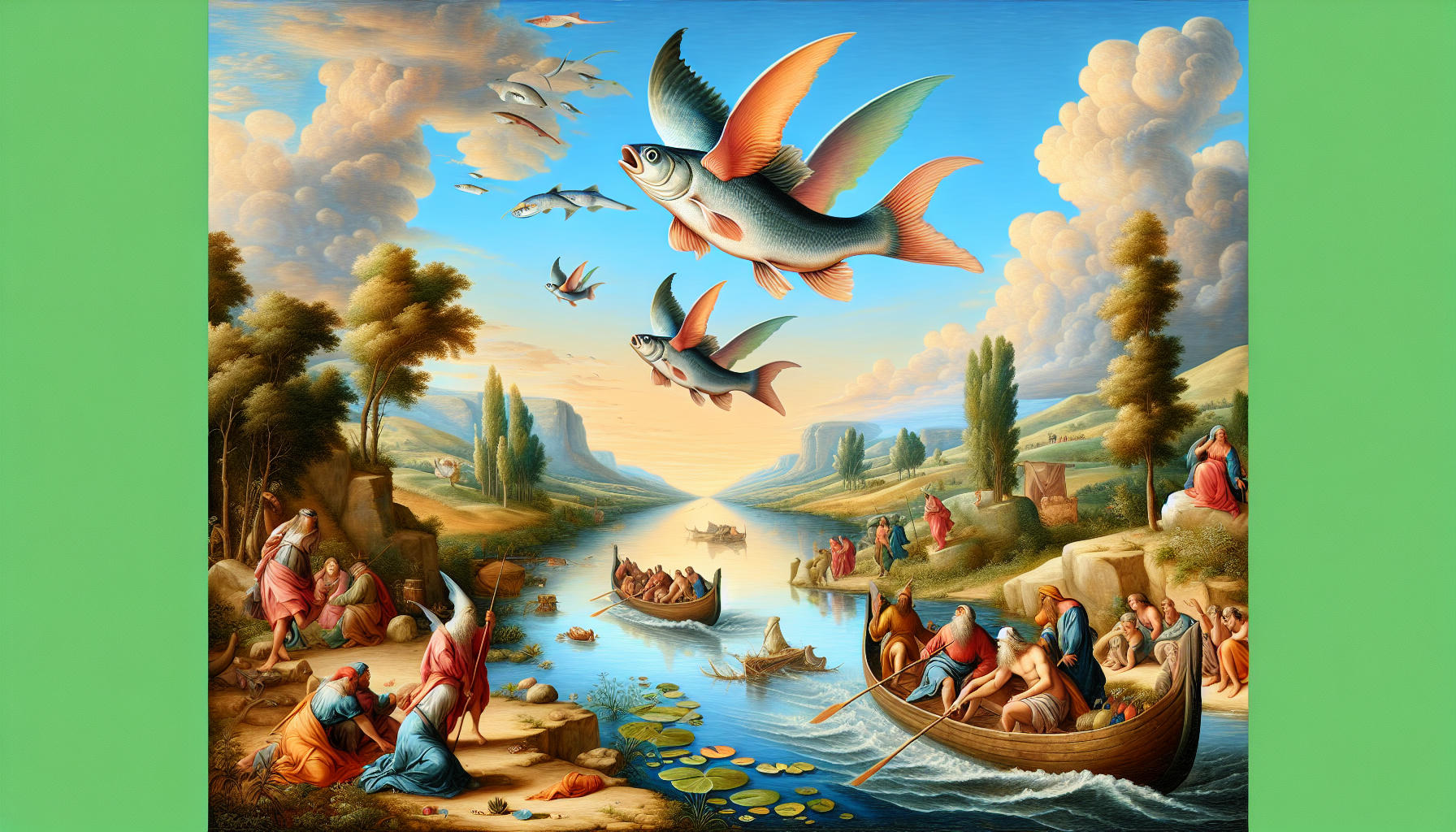 Die fliegende Flussfahrt der Fische