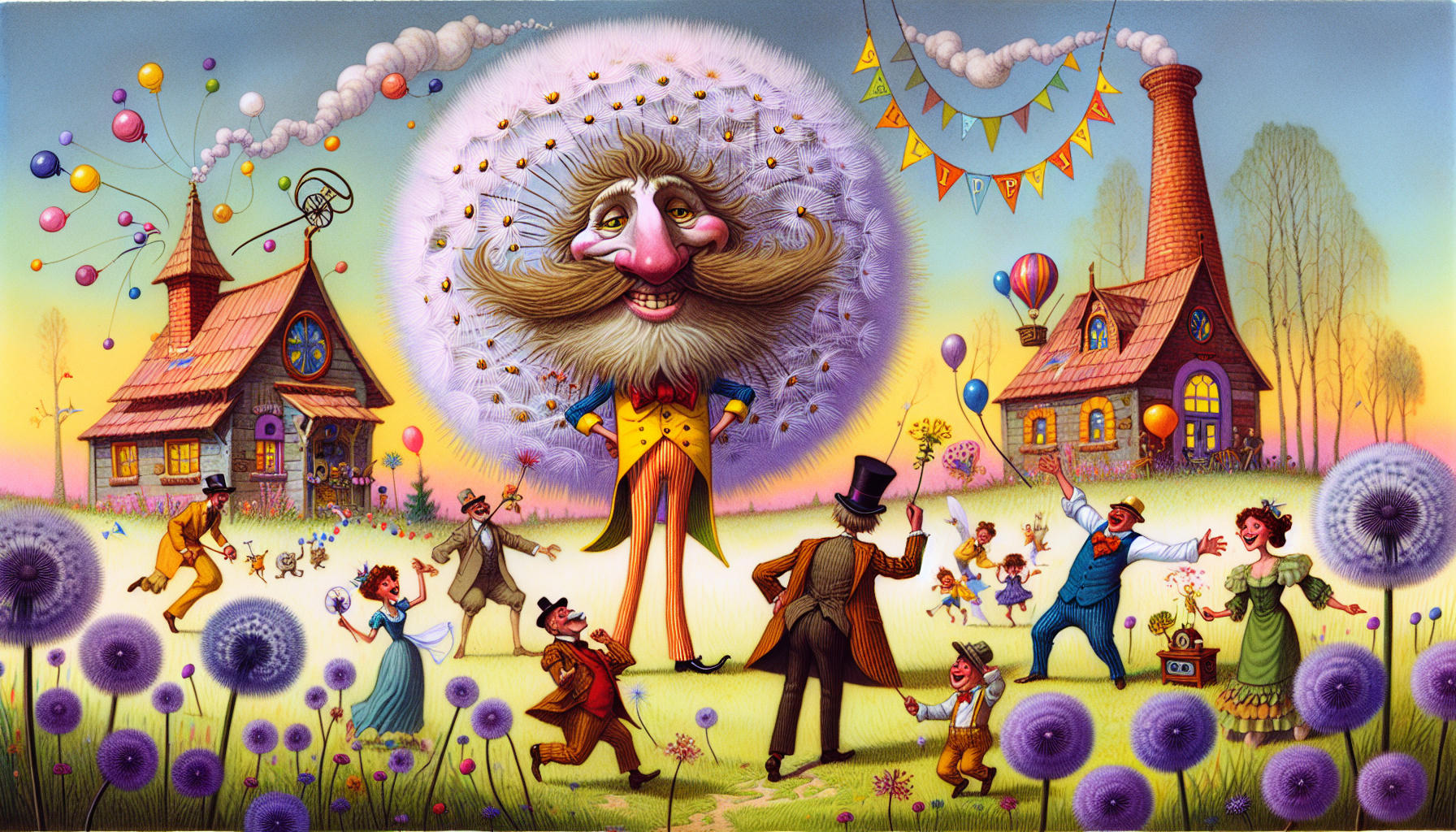 Pauls purpurrote Pusteblumenpartie