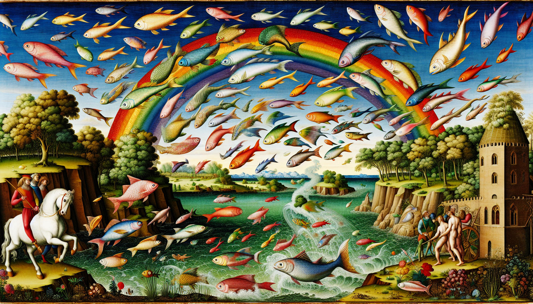 Der Regenbogen der fliegenden Fische